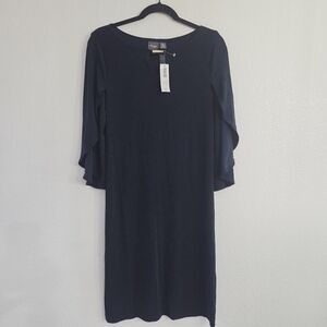 Chico's Travelers Women's Drama Sleeve Dress Blue Size 0 Small